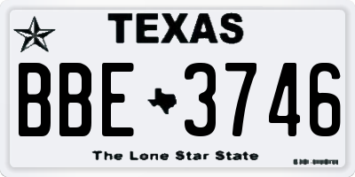 TX license plate BBE3746