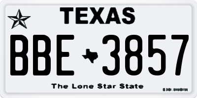 TX license plate BBE3857