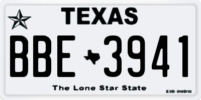 TX license plate BBE3941