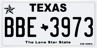 TX license plate BBE3973