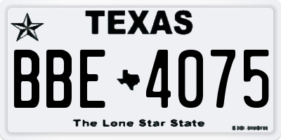 TX license plate BBE4075