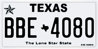 TX license plate BBE4080