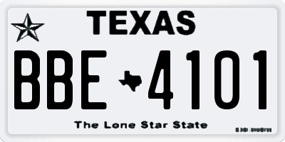 TX license plate BBE4101
