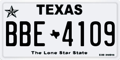 TX license plate BBE4109