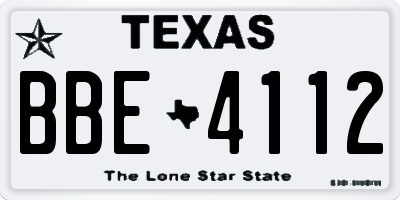 TX license plate BBE4112