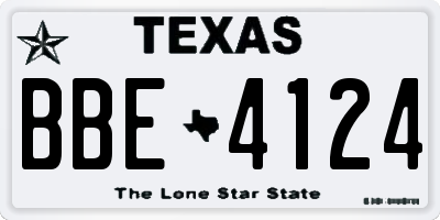 TX license plate BBE4124