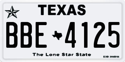 TX license plate BBE4125
