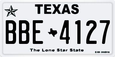 TX license plate BBE4127