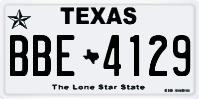 TX license plate BBE4129