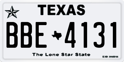 TX license plate BBE4131