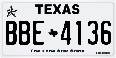 TX license plate BBE4136