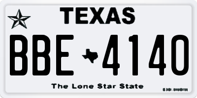 TX license plate BBE4140