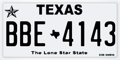 TX license plate BBE4143