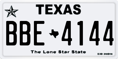 TX license plate BBE4144
