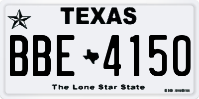 TX license plate BBE4150
