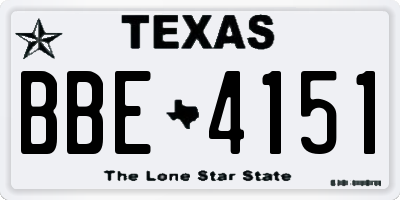TX license plate BBE4151