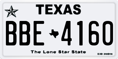 TX license plate BBE4160