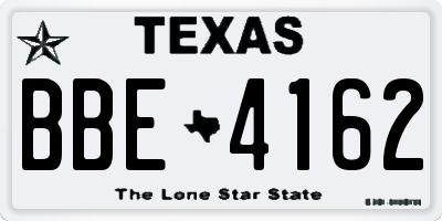 TX license plate BBE4162