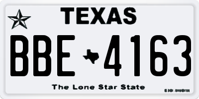 TX license plate BBE4163