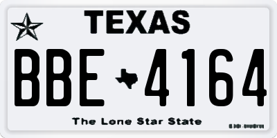 TX license plate BBE4164