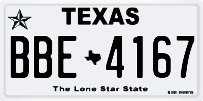 TX license plate BBE4167