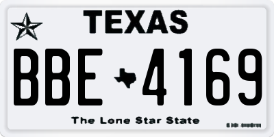 TX license plate BBE4169