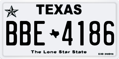 TX license plate BBE4186