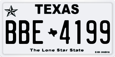 TX license plate BBE4199