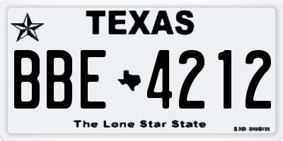 TX license plate BBE4212