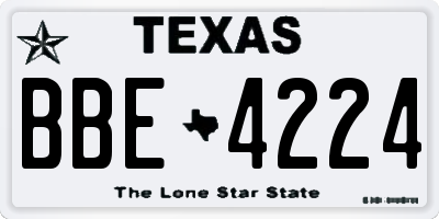 TX license plate BBE4224