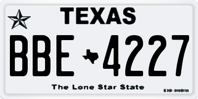 TX license plate BBE4227