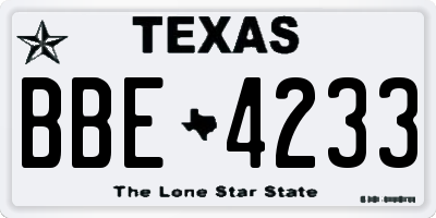 TX license plate BBE4233