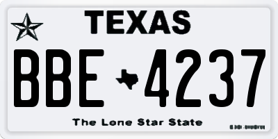 TX license plate BBE4237