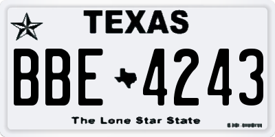 TX license plate BBE4243