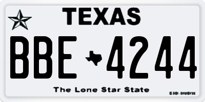 TX license plate BBE4244