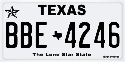 TX license plate BBE4246