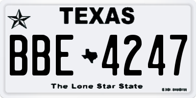 TX license plate BBE4247