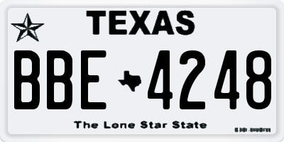 TX license plate BBE4248