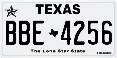 TX license plate BBE4256