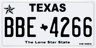TX license plate BBE4266
