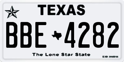 TX license plate BBE4282