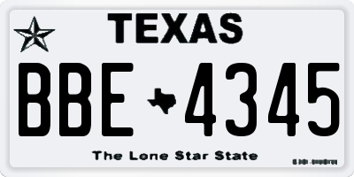 TX license plate BBE4345