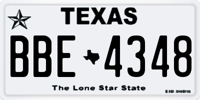 TX license plate BBE4348