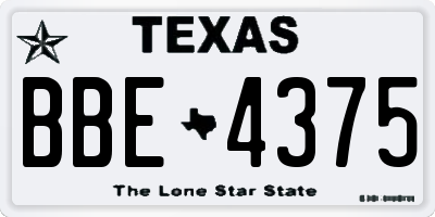 TX license plate BBE4375