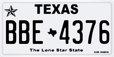 TX license plate BBE4376
