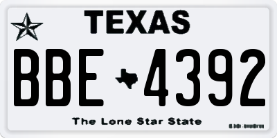 TX license plate BBE4392