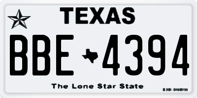 TX license plate BBE4394