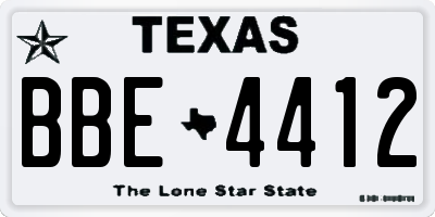TX license plate BBE4412