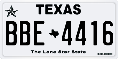 TX license plate BBE4416