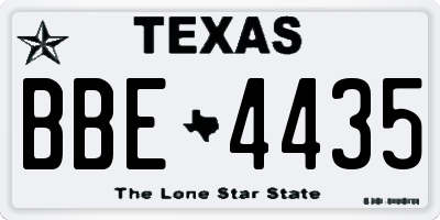 TX license plate BBE4435